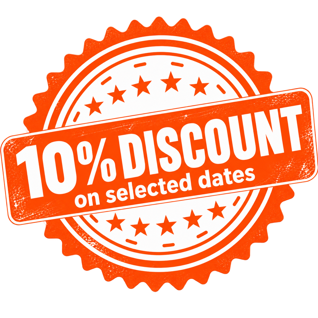 10% discount on selected dates